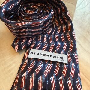 Stonehenge American Flag Navy and Red Tie
